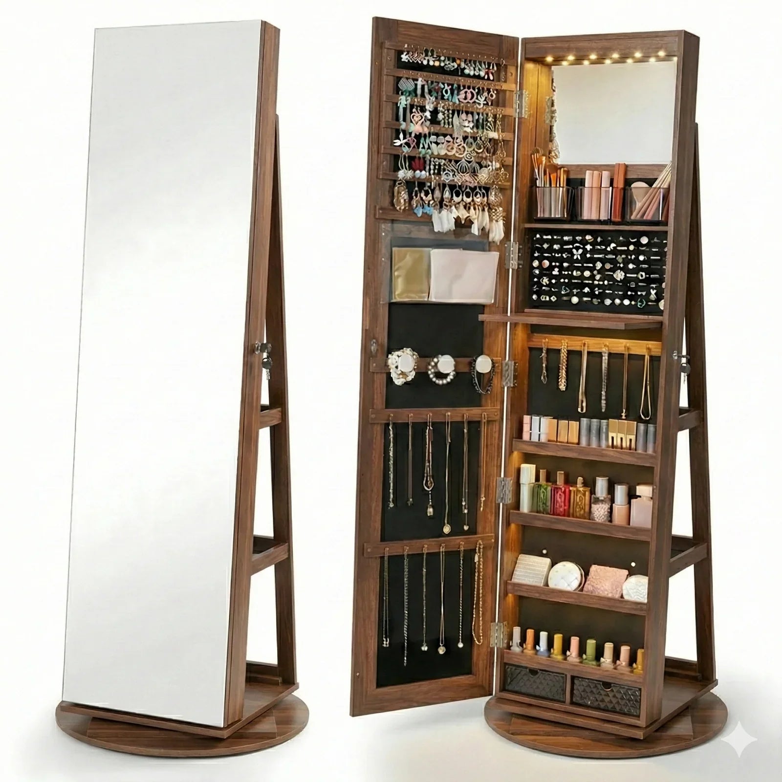 Espelho Porta Jóias Giratório - 🔥Ultimas Unidades em Promoção🔥