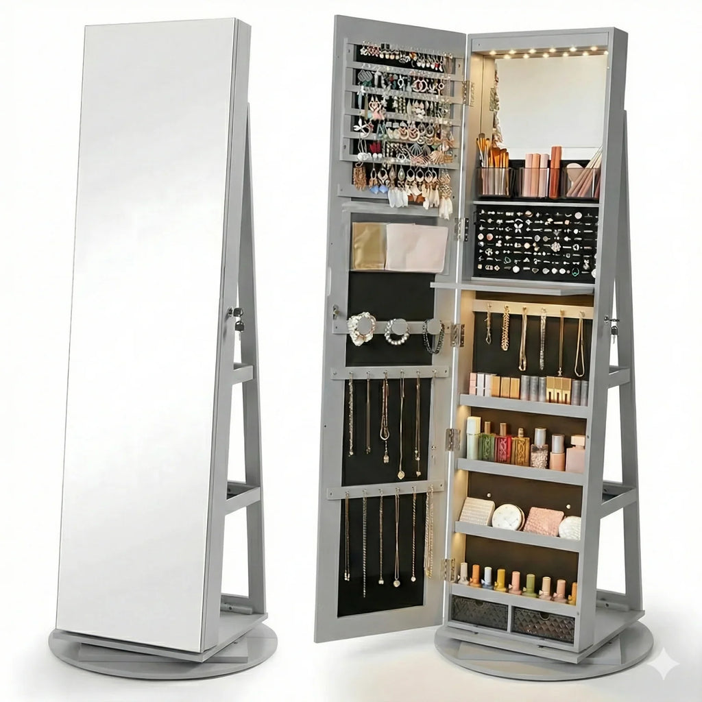 Espelho Porta Jóias Giratório - 🔥Ultimas Unidades em Promoção🔥