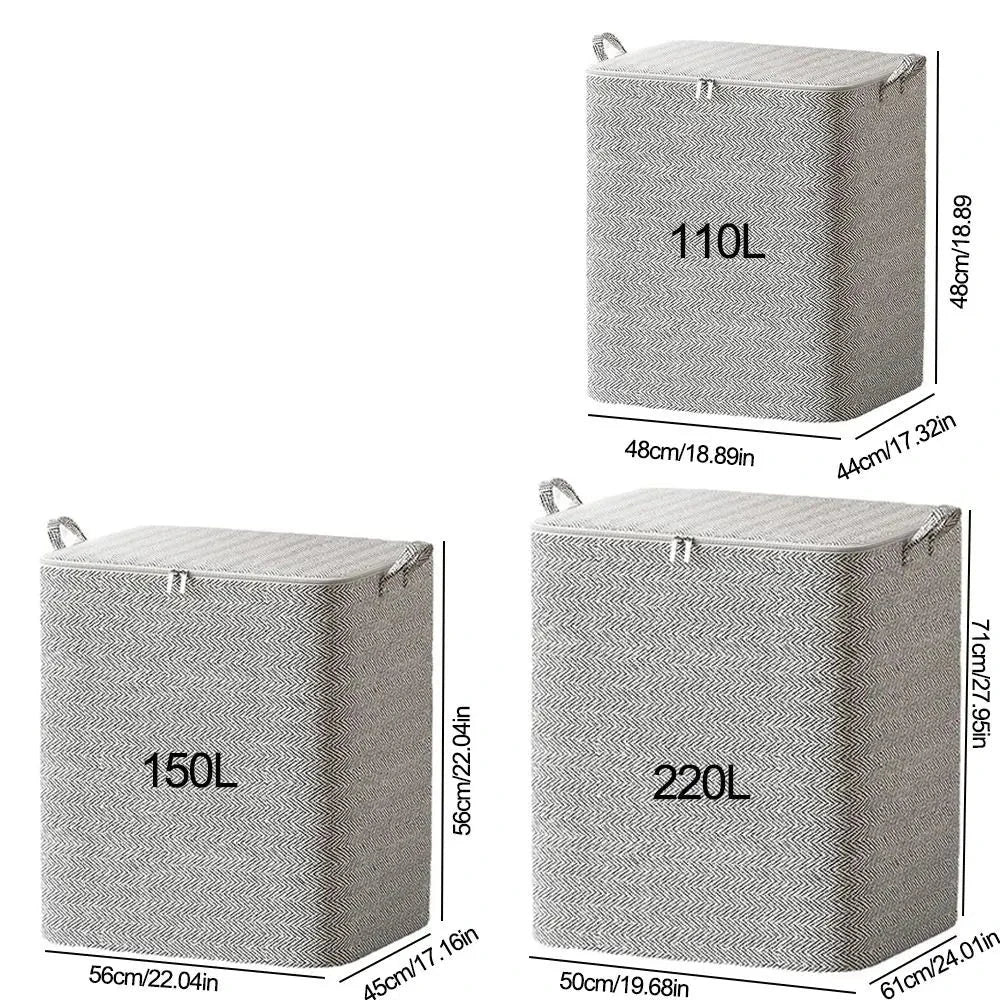 Kit com 3 Sacos organizadores em TNT para Edredons com Tampa, Zíper e Dobrável À prova de Poeira